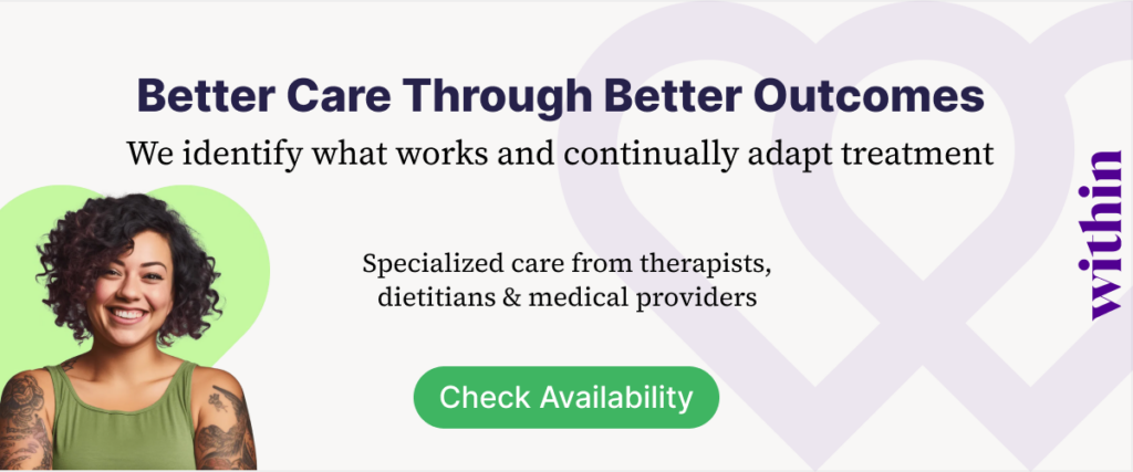 Within Health eating disorder treatment outcomes — Check Availability
